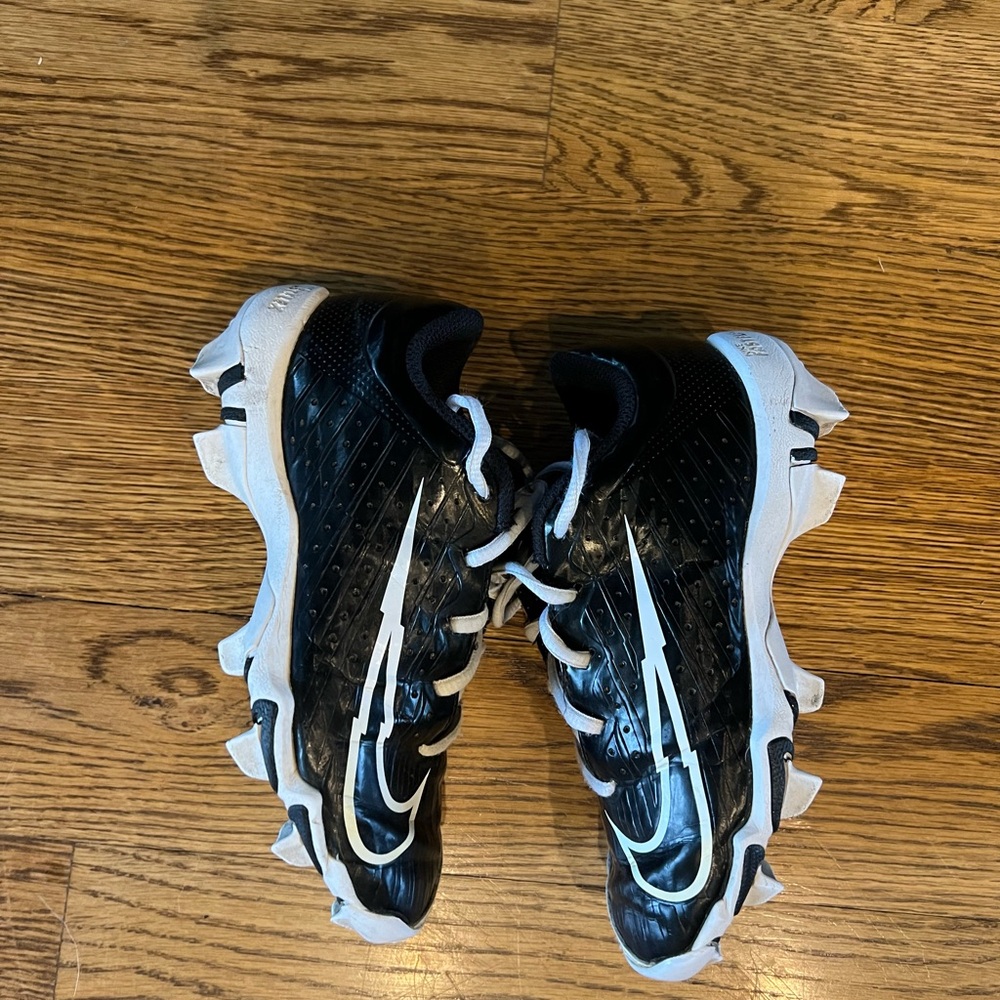 Nike Vapor Kids Black and White High-Top Cleats Football Soccer Baseball